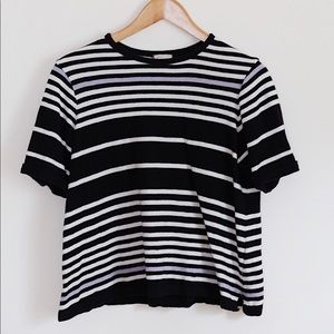 Stripped black and white shirt